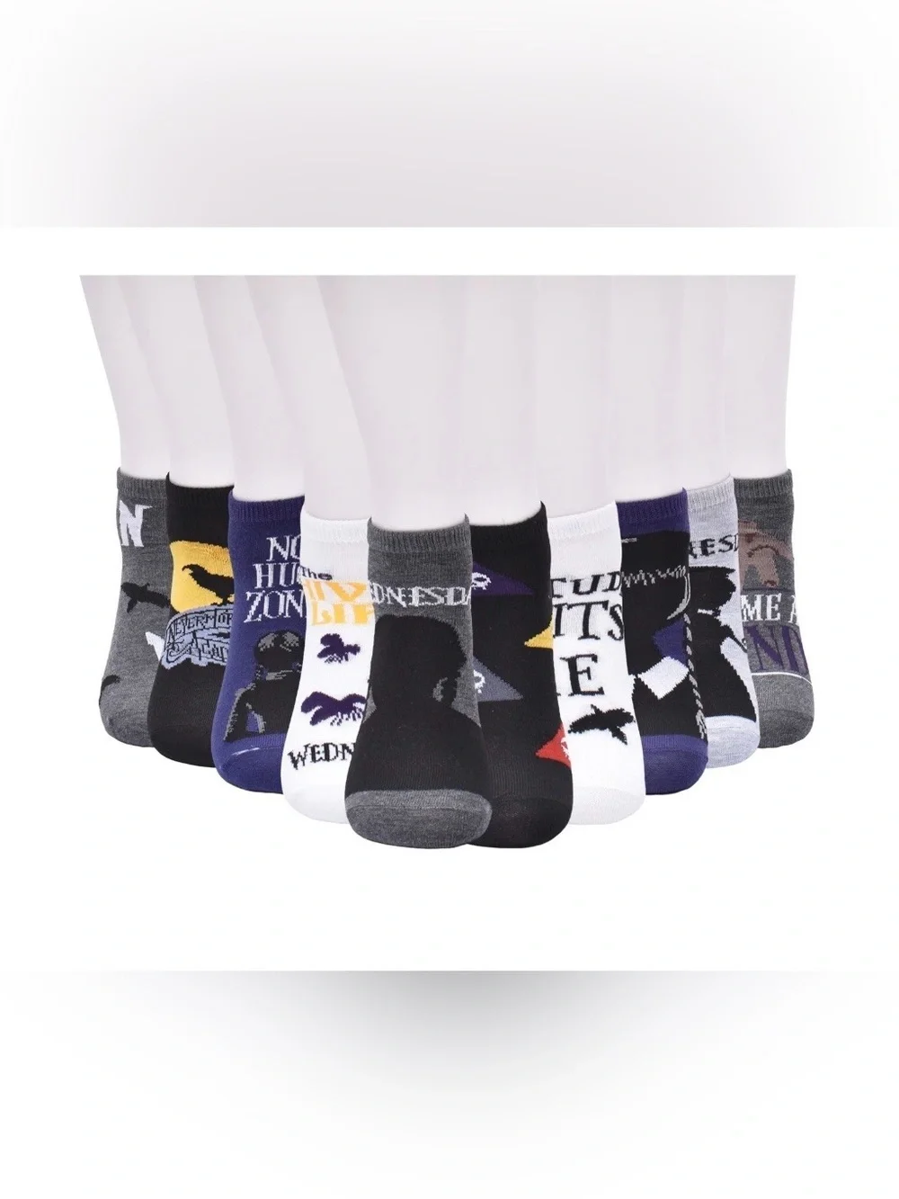 Wednesday Womens 10-Pack Low-Cut Socks, Sock Size 9-11